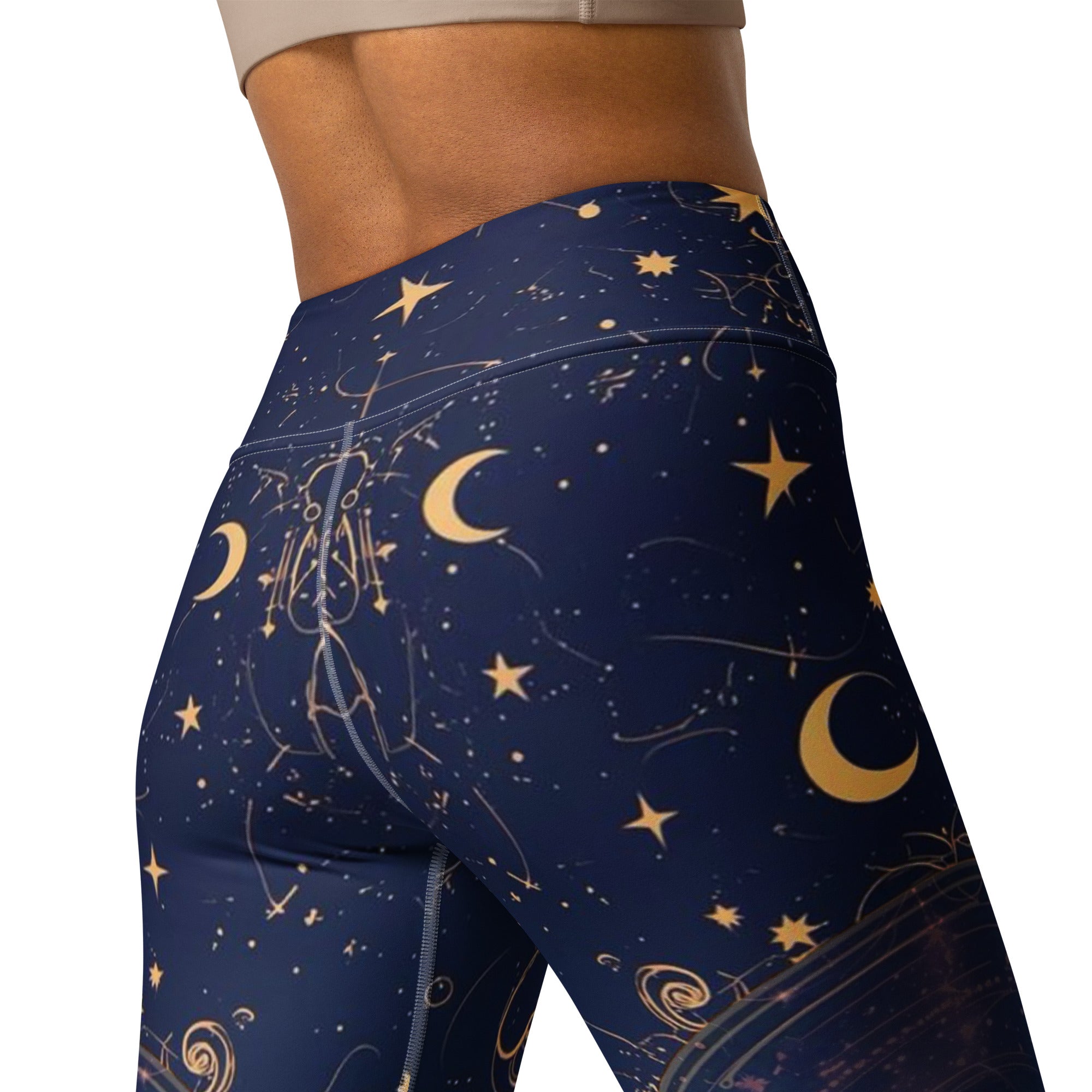Constellation Star and Moon Yoga Leggings | Celestial Print Women’s Activewear
