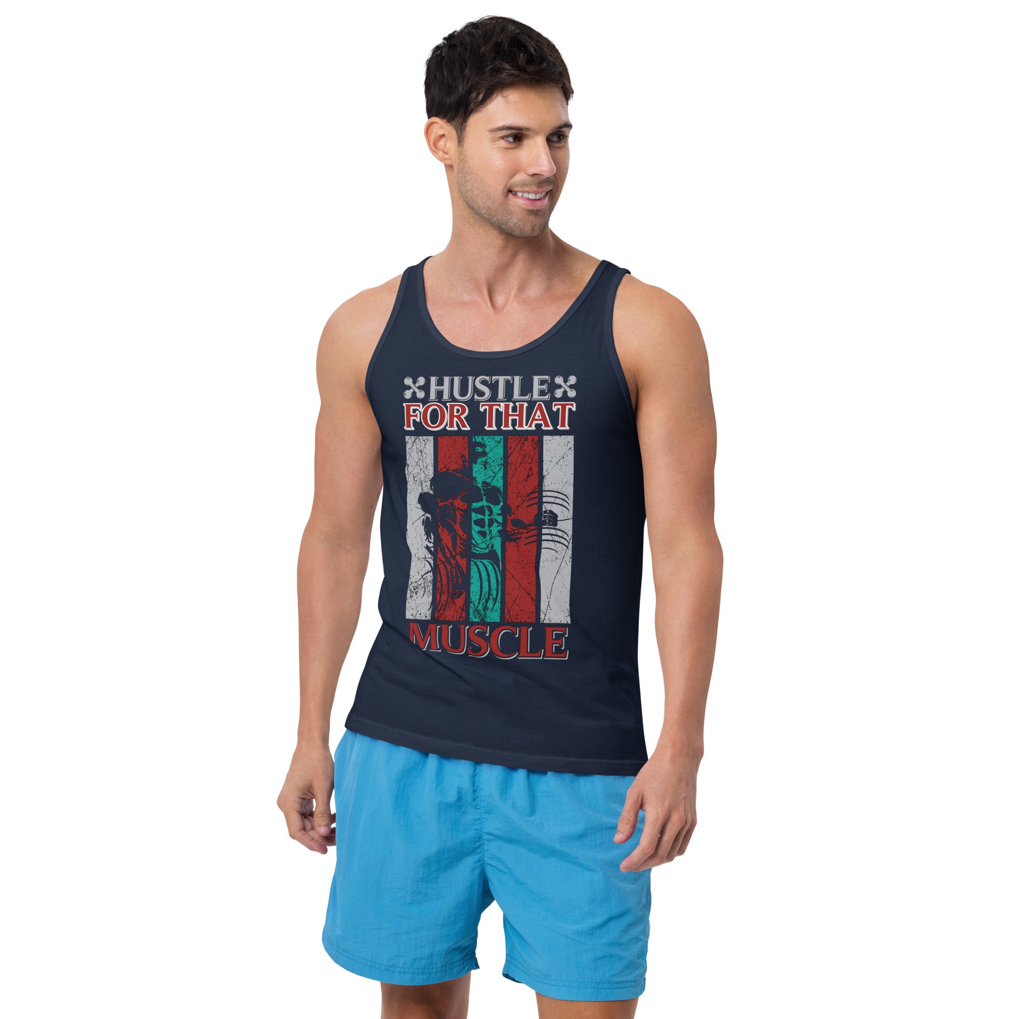 Hustle for That Muscle Men’s Tank Top – Gym Workout Fitness Shirt