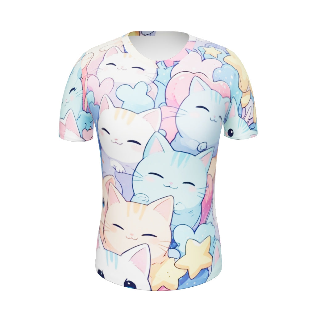 Cute Cat Art Print Women's T-Shirt | Adorable Graphic Tee for Cat Lovers | Soft Casual Top