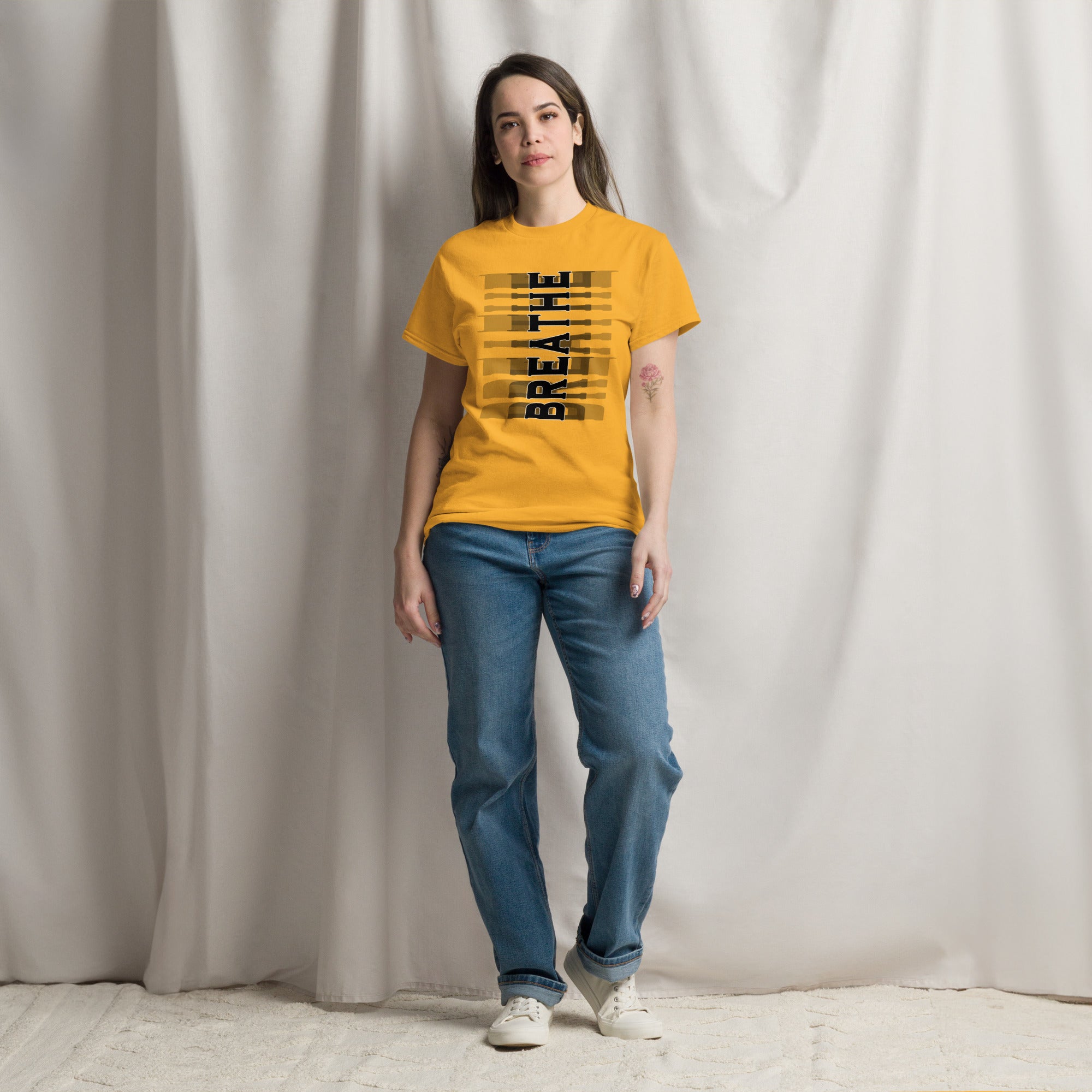 "Breathe" Unisex Classic T-Shirt – Minimalist Inspirational Tee